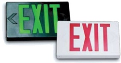 LED Exit Sign with White Housing and Red Letters