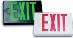 LED Exit Sign with Black Housing and Red Letters